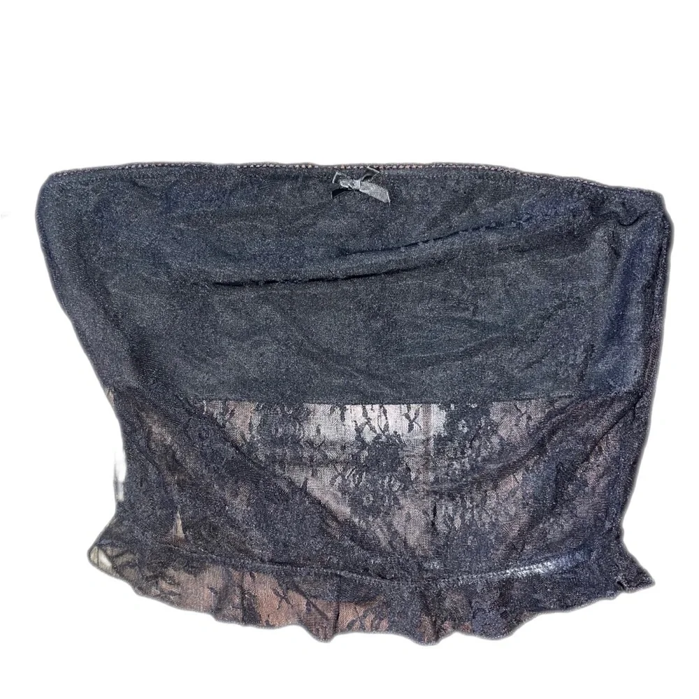 CSDAJIO Women's 2 Piece Set Sexy Floral Lace Long Sleeve Square Neck Crop Top